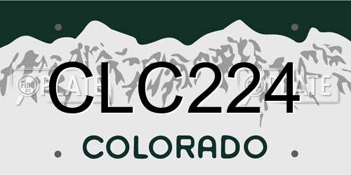 CLC224 Colorado License Plate