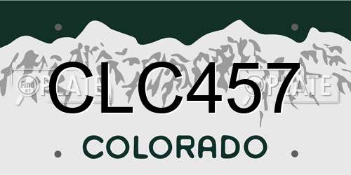 CLC457 Colorado License Plate