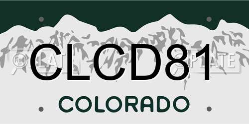 CLCD81 Colorado License Plate
