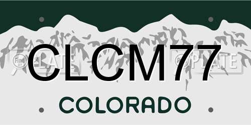 CLCM77 Colorado License Plate