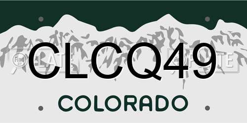 CLCQ49 Colorado License Plate