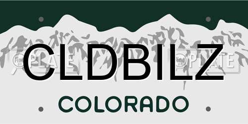 CLDBILZ Colorado License Plate