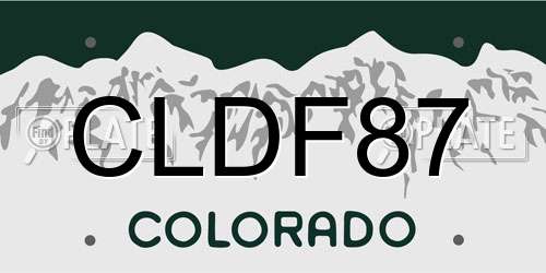 CLDF87 Colorado License Plate