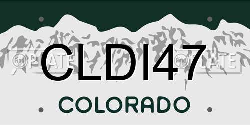 CLDI47 Colorado License Plate