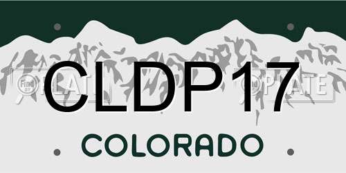 CLDP17 Colorado License Plate