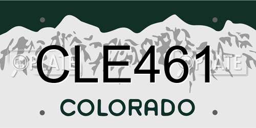 CLE461 Colorado License Plate