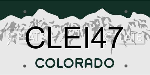 CLEI47 Colorado License Plate