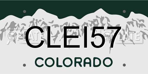 CLEI57 Colorado License Plate