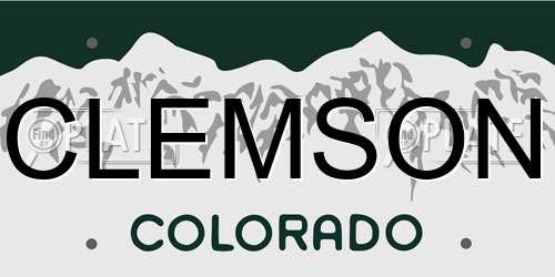 CLEMSON Colorado License Plate