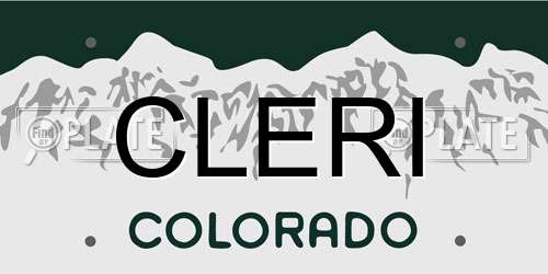 CLERI Colorado License Plate