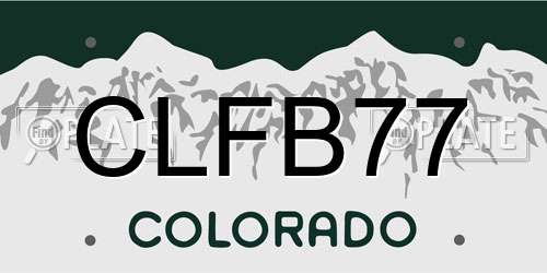 CLFB77 Colorado License Plate