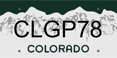 CLGP78 Colorado License Plate