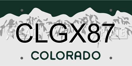 CLGX87 Colorado License Plate