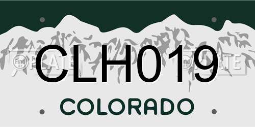 CLH019 Colorado License Plate