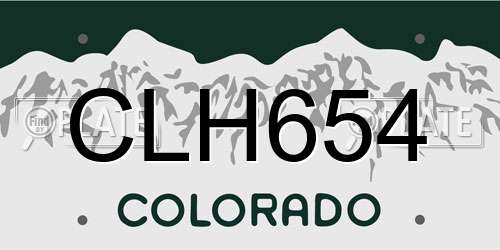 CLH654 Colorado License Plate