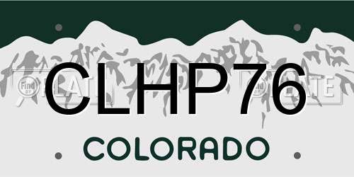 CLHP76 Colorado License Plate