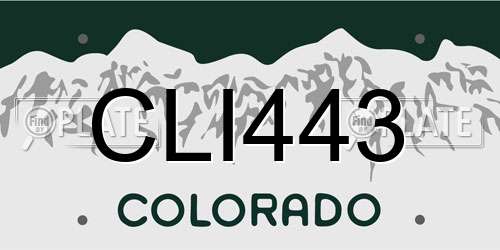 CLI443 Colorado License Plate