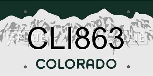 CLI863 Colorado License Plate