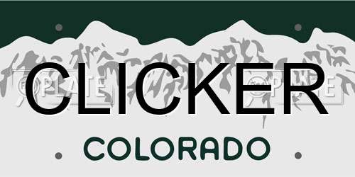 CLICKER Colorado License Plate