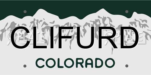 CLIFURD Colorado License Plate