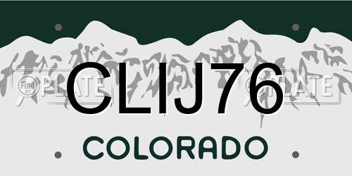 CLIJ76 Colorado License Plate