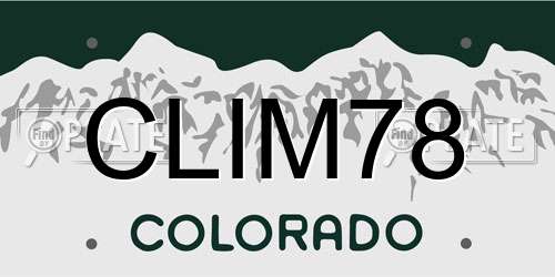 CLIM78 Colorado License Plate