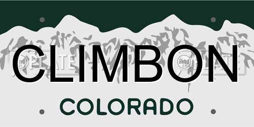 CLIMBON Colorado License Plate