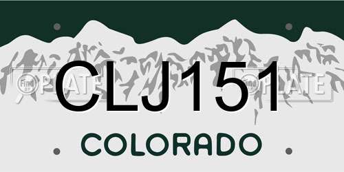 CLJ151 Colorado License Plate