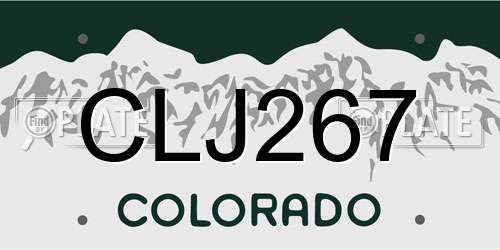 CLJ267 Colorado License Plate