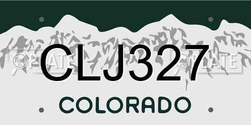 CLJ327 Colorado License Plate