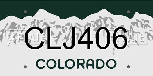 CLJ406 Colorado License Plate