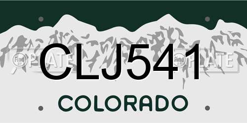 CLJ541 Colorado License Plate