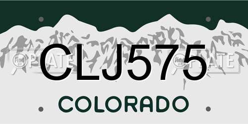 CLJ575 Colorado License Plate