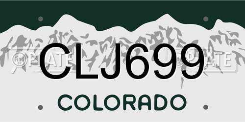 CLJ699 Colorado License Plate