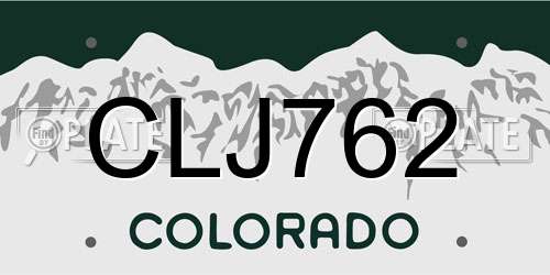CLJ762 Colorado License Plate