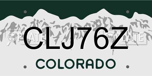 CLJ76Z Colorado License Plate