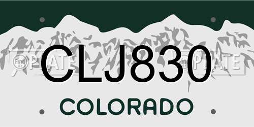 CLJ830 Colorado License Plate