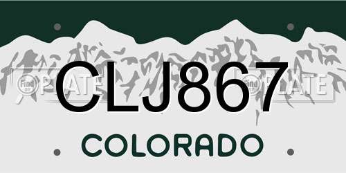 CLJ867 license plate in CO state