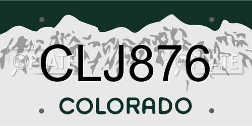 CLJ876 Colorado License Plate