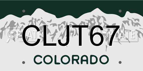 CLJT67 Colorado License Plate