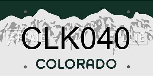 CLK040 Colorado License Plate