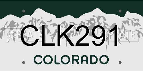 CLK291 Colorado License Plate