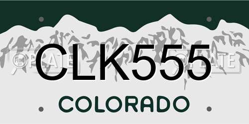 CLK555 Colorado License Plate