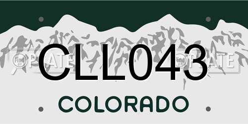 CLL043 Colorado License Plate
