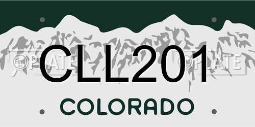 CLL201 Colorado License Plate