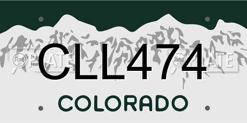 CLL474 Colorado License Plate