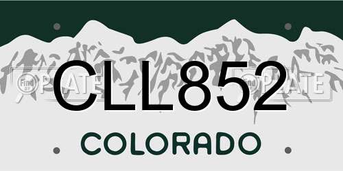 CLL852 Colorado License Plate