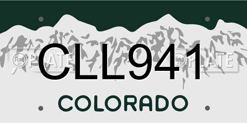 CLL941 Colorado License Plate