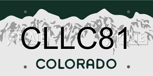 CLLC81 Colorado License Plate