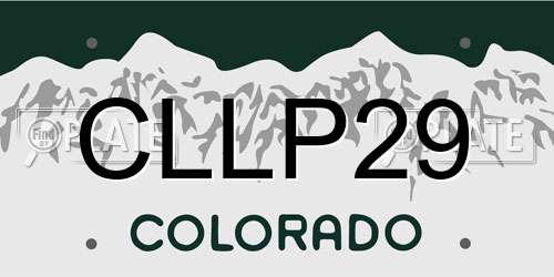 CLLP29 Colorado License Plate